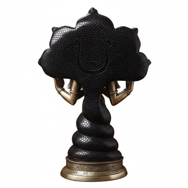 Brass Patanjali Statue-God Of Yoga, Black & Gold Finish (Height : 15 Inches) Study Setting