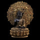 Brass Black Buddha seating With Tree Statue (Height: 30 Inches)