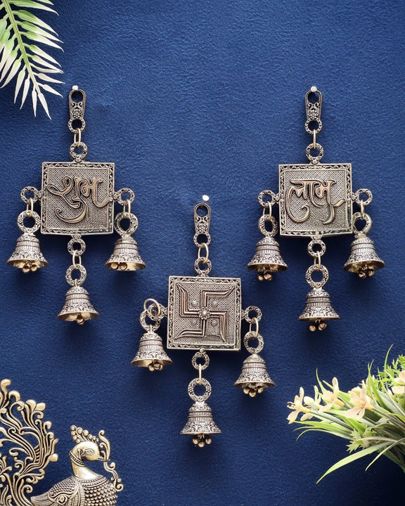 AONA Pure Brass Om, Shubh Labh Wall Hanging Set