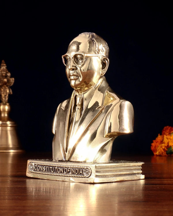 Superfine Brass Shri B. R. Ambedkar Statue with Constitution Carvings (Height :4 Inches) Entryway Setting