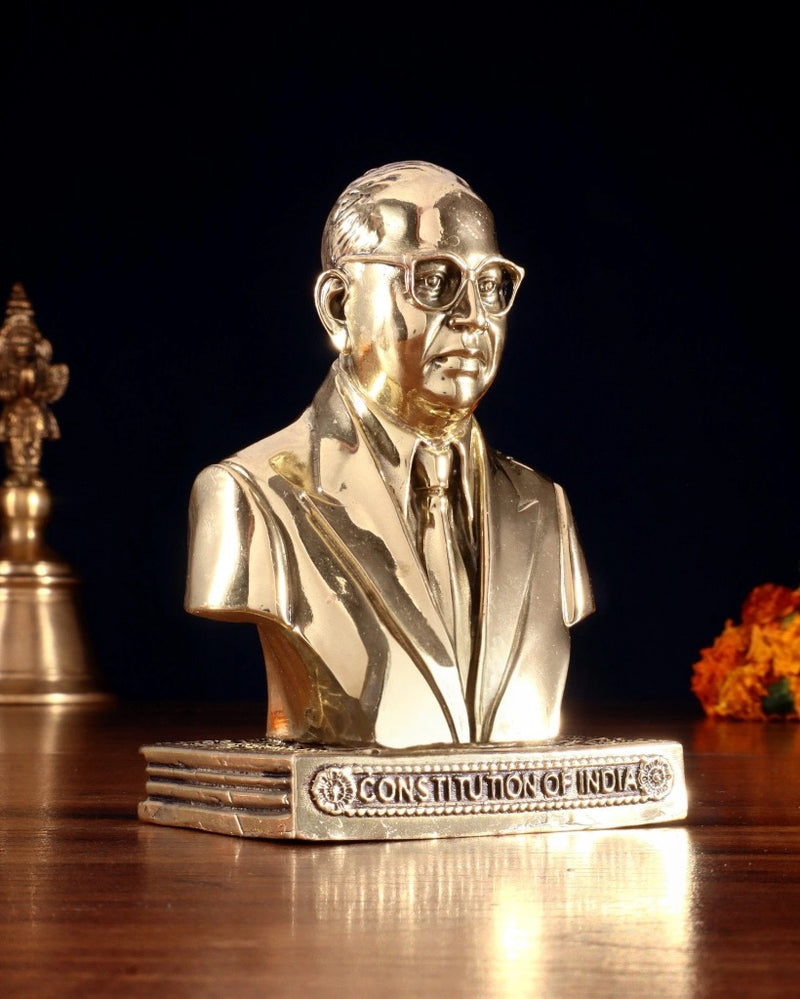 Superfine Brass Shri B. R. Ambedkar Statue with Constitution Carvings (Height :4 Inches)