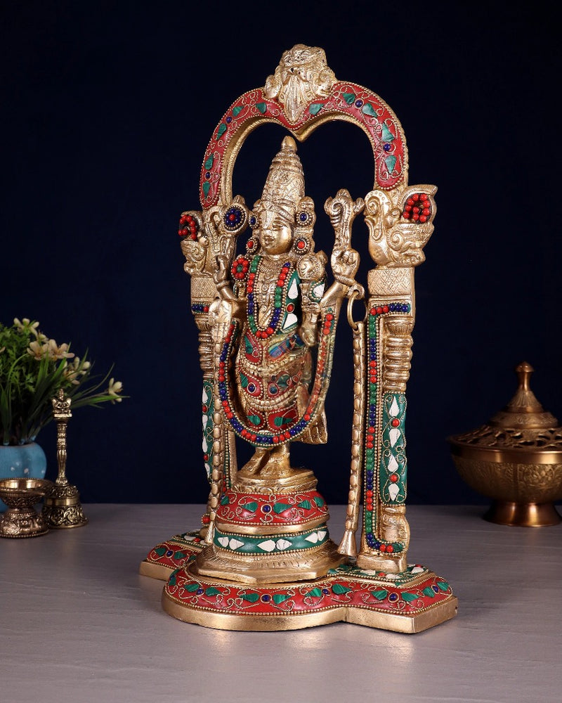 Brass Tirupati Balaji Statue (Height: 14 Inch)