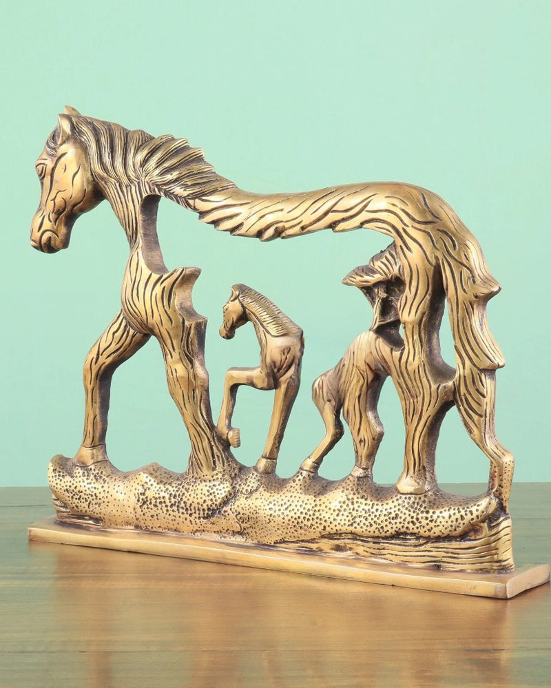 Brass Horse Wall Hanging (Height :12 Inches)