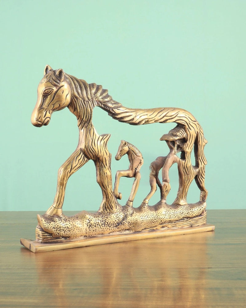 Brass Horse Wall Hanging (Height :12 Inches)
