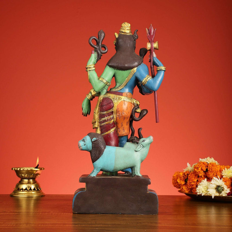 Brass Ardhanarishwara Murti Height: 19 Inch