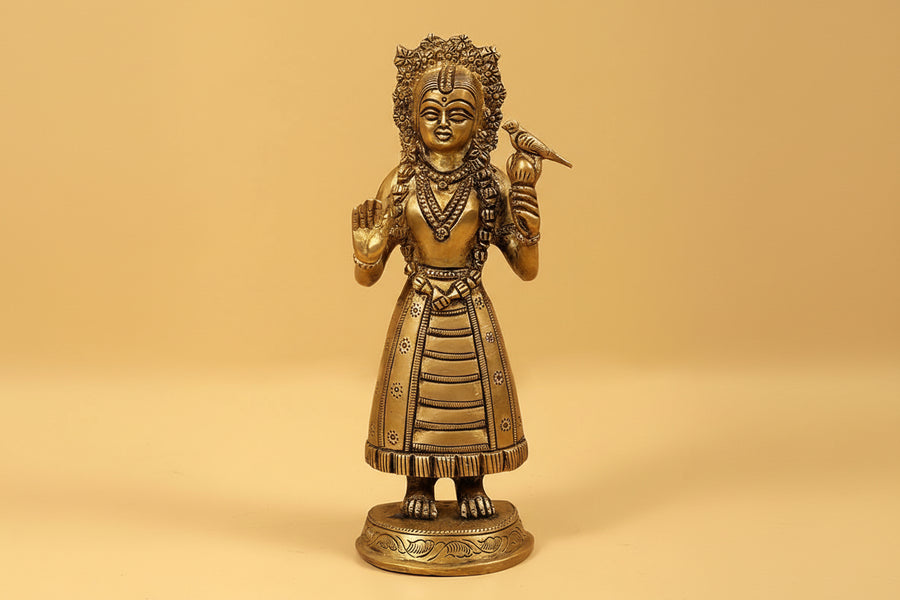 Brass Nine Navadurga Idol (Height :9.25 Inches) Craft Detail