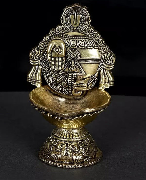 AONA Superfine Brass Tirupati Balaji Conch Diya