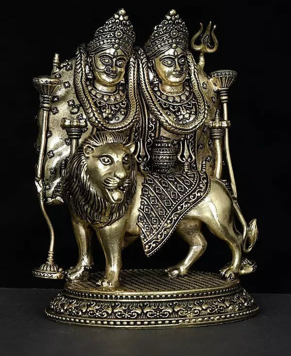 Superfine Brass Chamunda Devi Idol (Height :4 Inches)