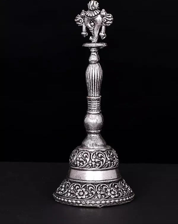 Superfine Conch Bell in Brass with Silver Plating (Height :5.3 Inches)