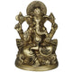 Brass Ganesha on Throne Sculpture