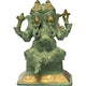 Brass sculpture featuring the rare depiction of two-headed Ganesha 5 inches
