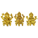 Brass Ganesha Lakshmi and Saraswati Idols (Height: 3 inches)
