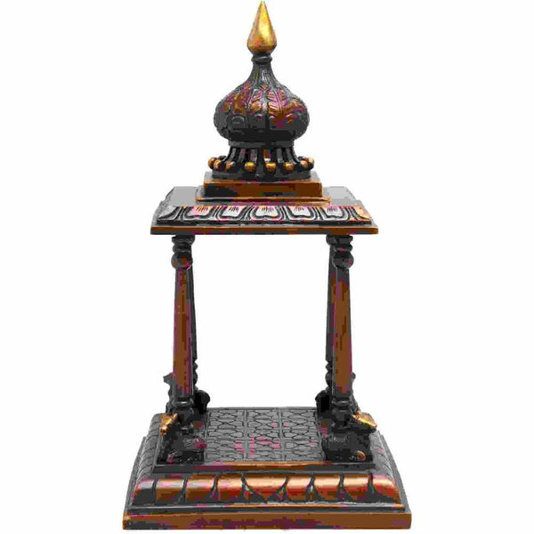 Handmade double chala Brass Vedika: Makeshift Altar 13 inches Mandir Setting