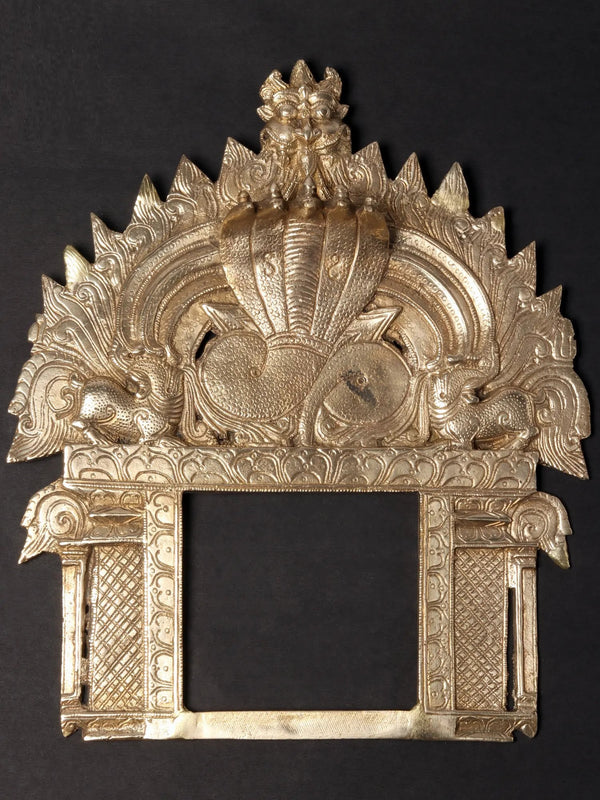 Brass Sculpture of Kaliya Naag Thiruvachi 13 inches Mandir Setting
