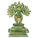 Green Chala Sixteen-Armed Vira Ganesha Sculptures 8 inches