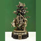 Black with natural Brass Statue of Venugopala | Krishna Playing Flute with His Cow 12 inches