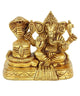 Small Brass Sculpture of Lord Ganesha with Shiva Linga 3 inches