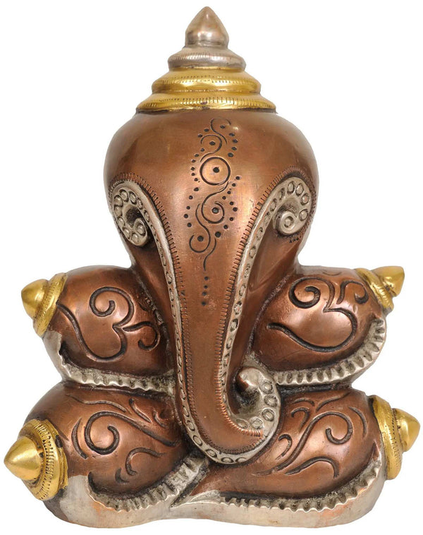 Brass Wall Hanging of Modern Ganesha (Hollow Design) Mandir Setting