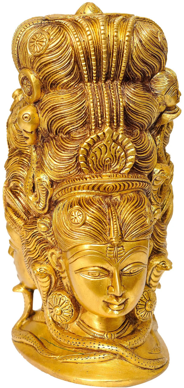 Mukhalingam Idol (Parvati on the Rear Side) in Brass | Handmade 8 Inches Mandir Setting