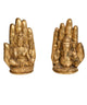 Set of two brass statues featuring Lakshmi and Ganesha in hands 8 inches