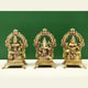 Brass trio Ganesha, Lakshmi and Saraswati statue (Height: 8 inches)