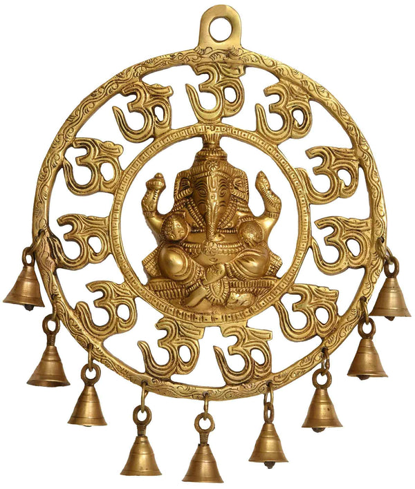 OM Ganesha Wall Hanging 11 inches Mandir Setting