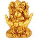 Brass Ganesha Seated In The Fold Of One's Palms 2 inches