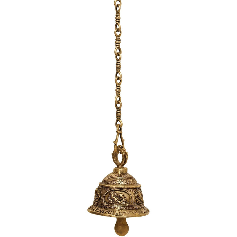 Brass Ganesha Bell 14 Cm
