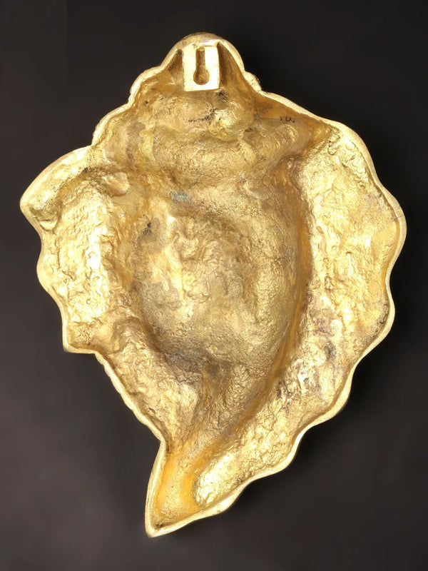 Brass Wall Hanging Ganesha Mask 9 inches Study Setting