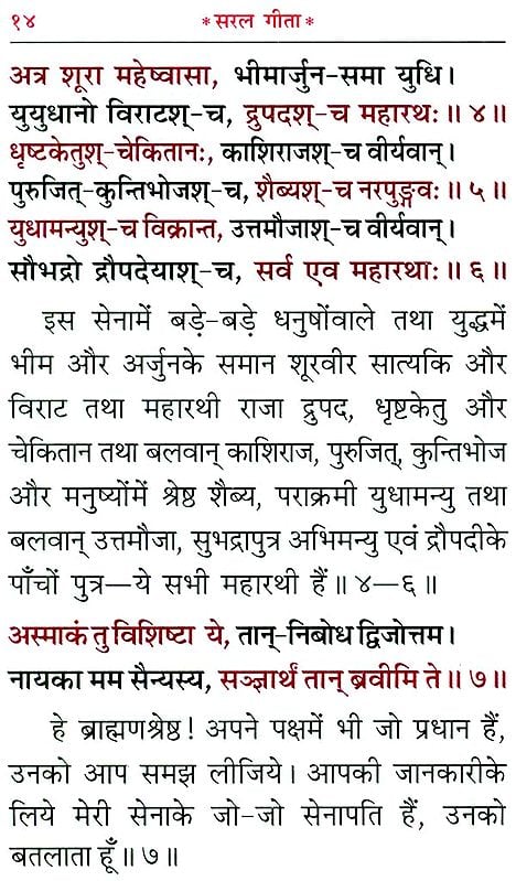सरल गीता: Saral Gita with The Meaning of Shlokas