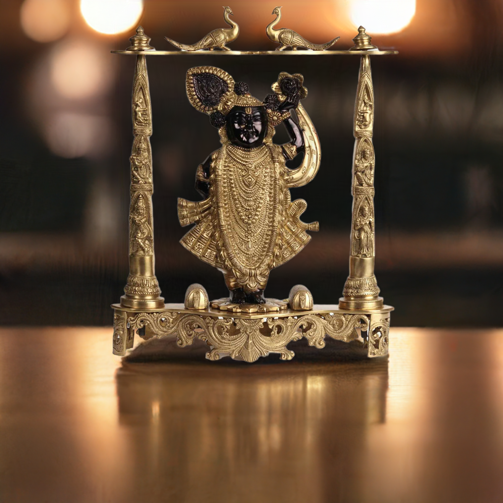 Brass Shrinath Ji dwarkadhish Thakur ji Bihari Ji Murti in beautiful frame