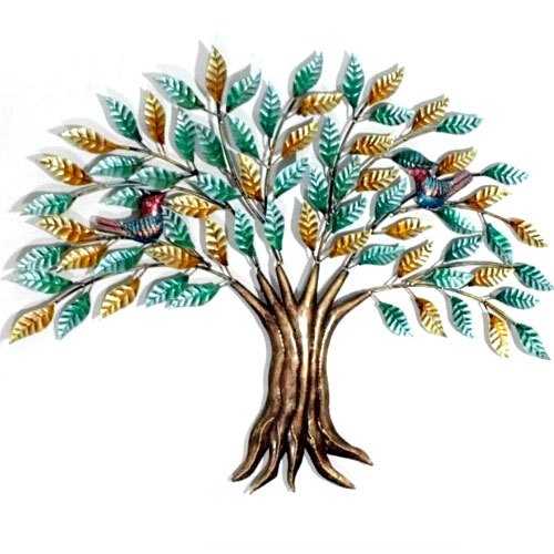 Iron Kalpataru Tree Decorative Wall Art (Height: 31 Inches)