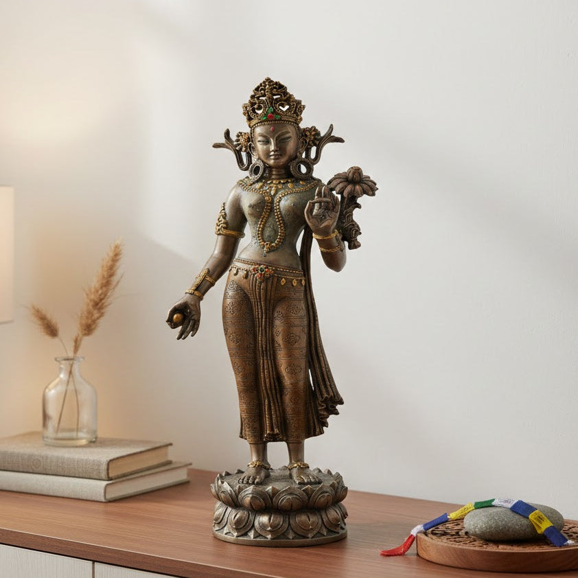 AONA Polyresin Standing Tara Decorative