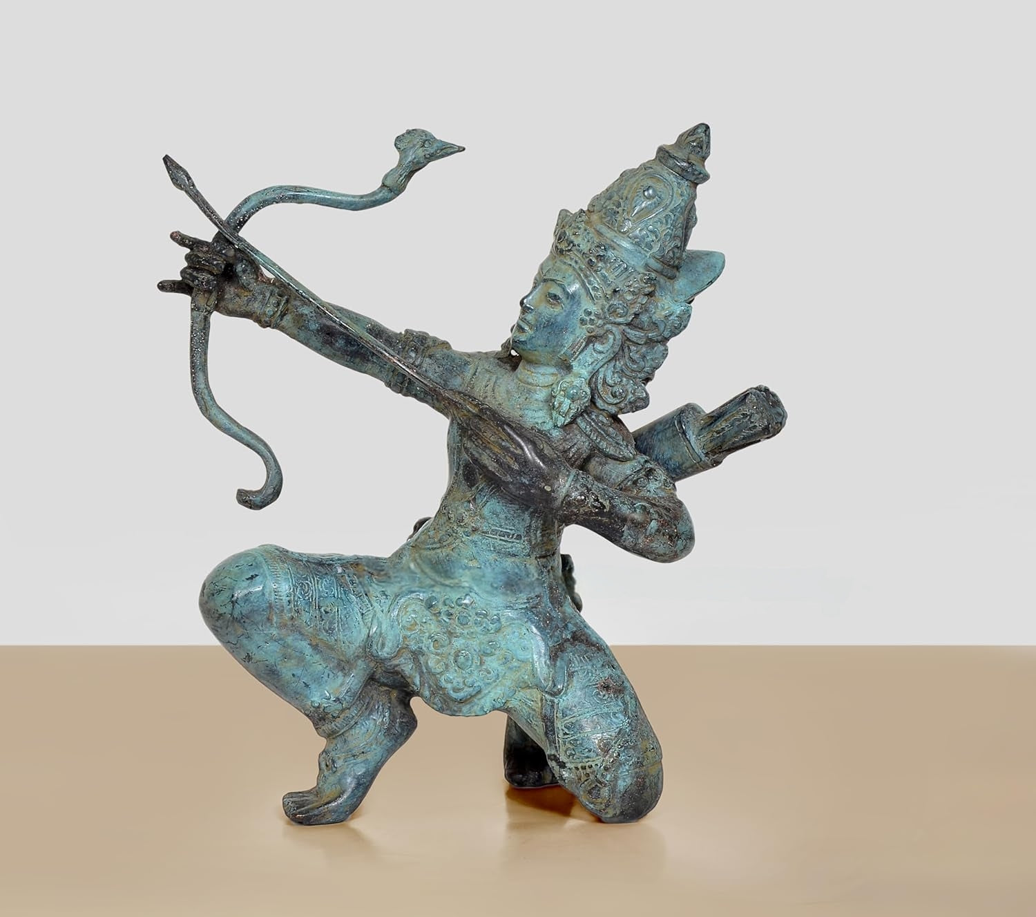 AONA Antique Vintage Indonesian Bronze Lord Rama with Dhanush