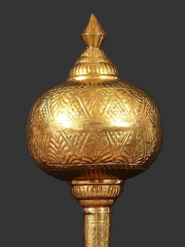 Decorative Brass Hanuman Mace (Gada) for Home Temple (Height:16 Inches) Craft Detail