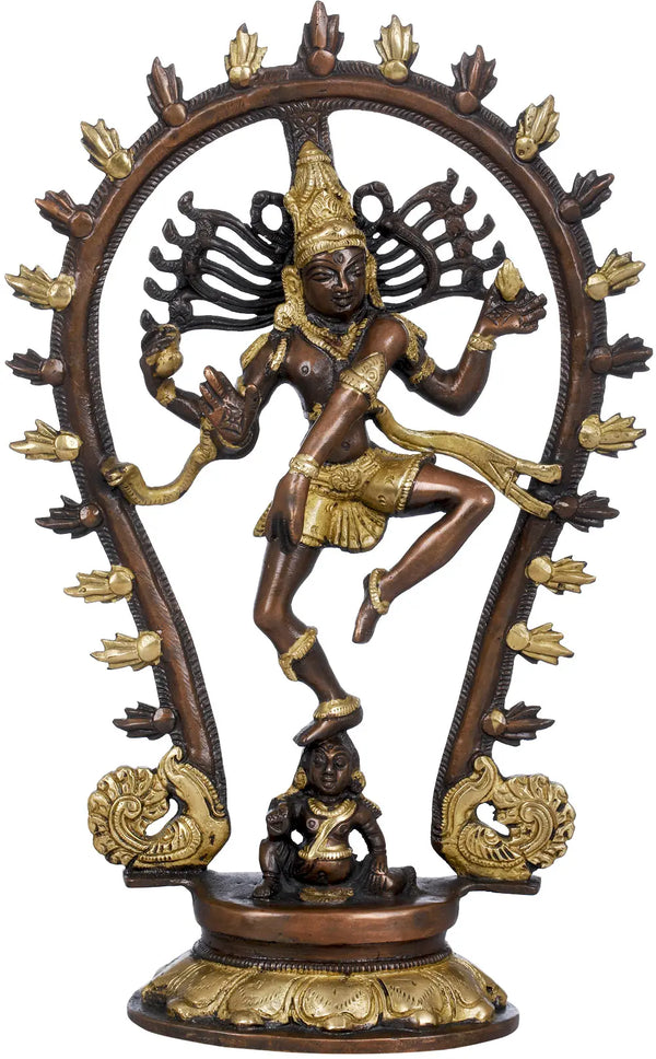 Brass Natraj Idol Dancing Shiva Idol Shiva Religious Statue Height 11 Inch Mandir Setting