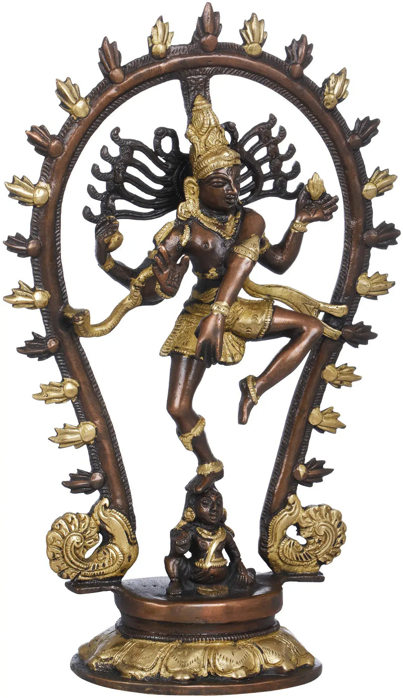 Brass Natraj Idol Dancing Shiva Idol Shiva Religious Statue Height 11 Inch