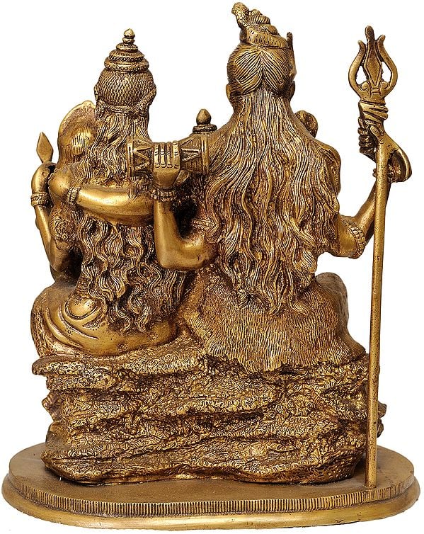 Shiva Parivaar (Shiva Family) In Brass | Handmade 11 Inches Craft Detail