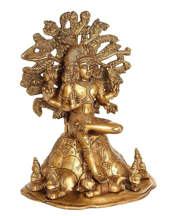 The Magnificence of Dakshinamurti Shiva in natural Brass | Handmade 12 Inch
