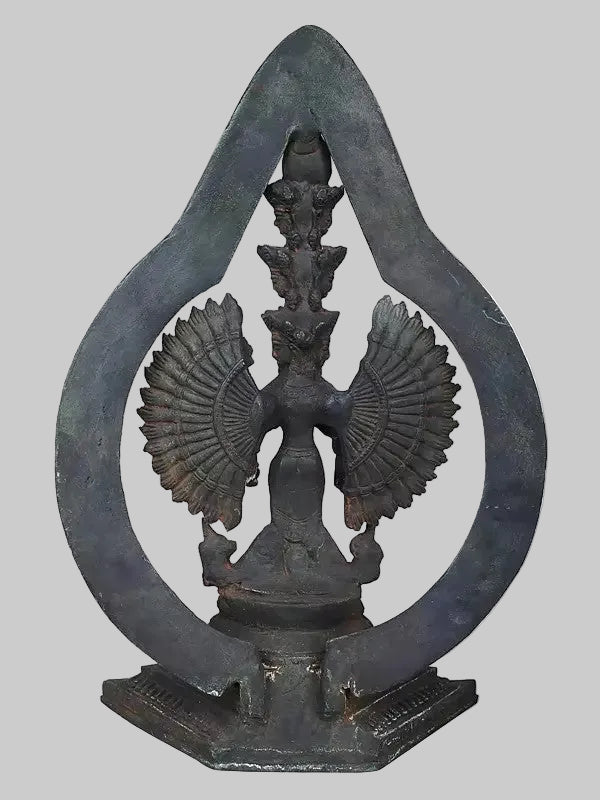 Brass Lord Avalokiteshvara Statue with Striking Aureole | Handmade Buddhist Sculpture for Home Decor (Height: 12 Inches) Study Setting