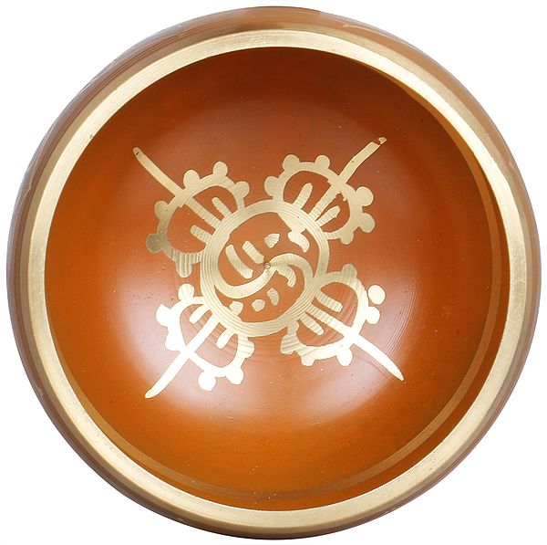 Brass Tibetan Buddhist Auspicious Singing Bowl (Height: 5 cm)