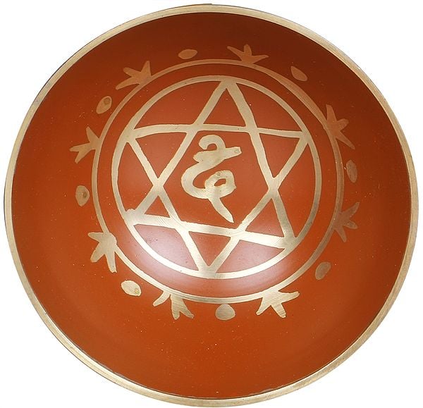 Brass Tibetan Buddhist Singing Bowl (Height: 4 cm)