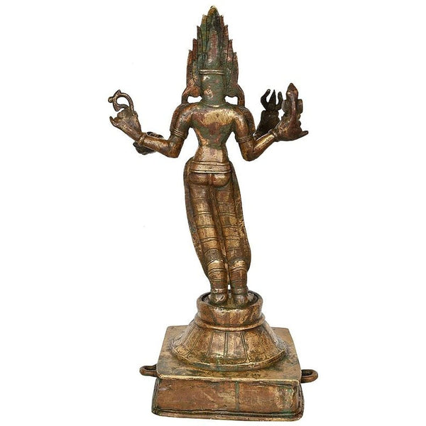 Handmade Brass Goddess Kali Idol from Kerala 18 inches Entryway Setting