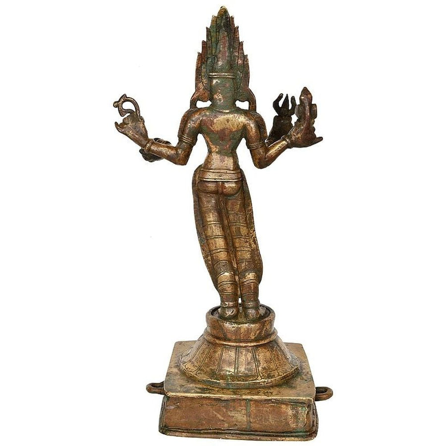 Handmade Brass Goddess Kali Idol from Kerala 18 inches Craft Detail