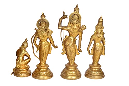 Brass Ram Darbar Indian Art Statue (Height 16 Inches)