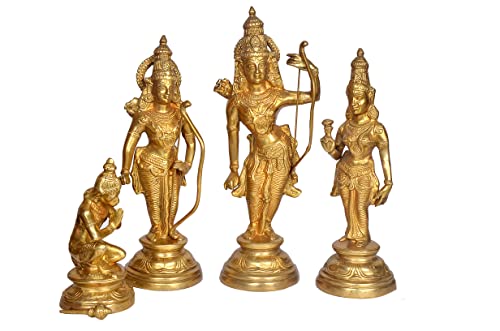 Brass Ram Darbar Indian Art Statue (Height 16 Inches) Study Setting
