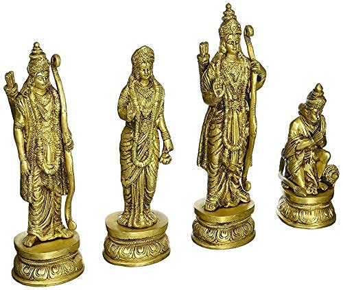 Brass Ram Darbar Showpiece Figurine - (Height 9") Craft Detail