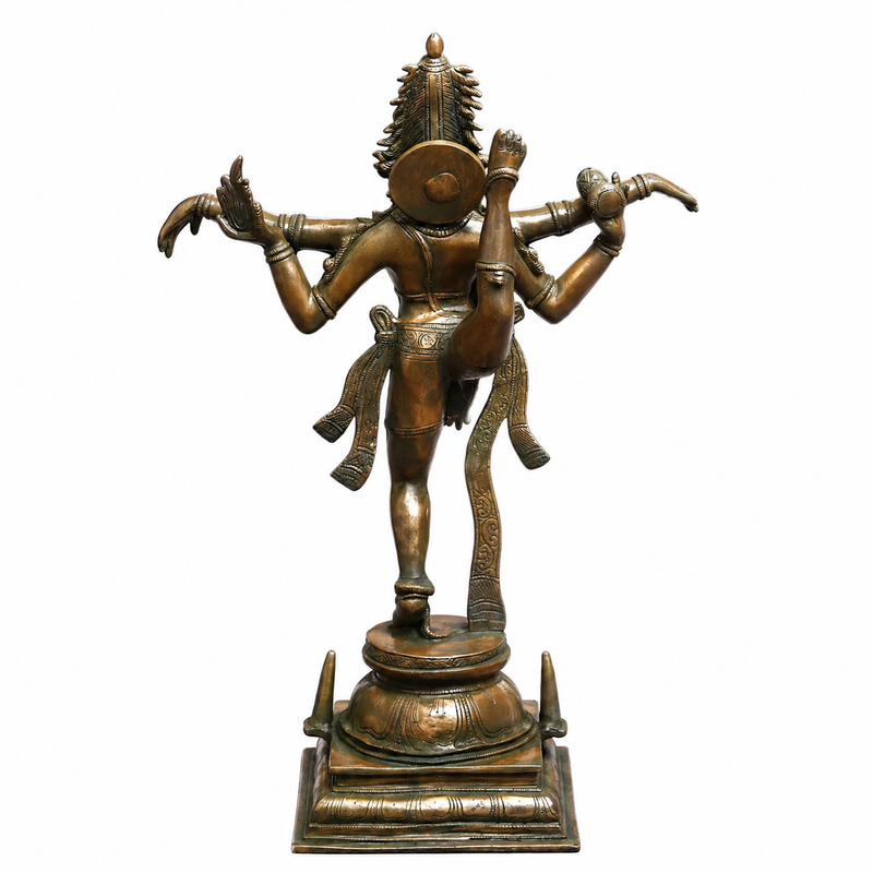 Premium Brass Nataraja Statue (Dancing Shiva) in Gold & Green Finish (Height:20 Inches)