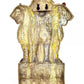 Large Brass National Emblem of India | Suitable for Standing Display and Wall Mounting red and gold 34 inches