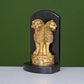 Ashoka Stambh Brass Emblem | Symbolic Memento Sculpture 9 inches